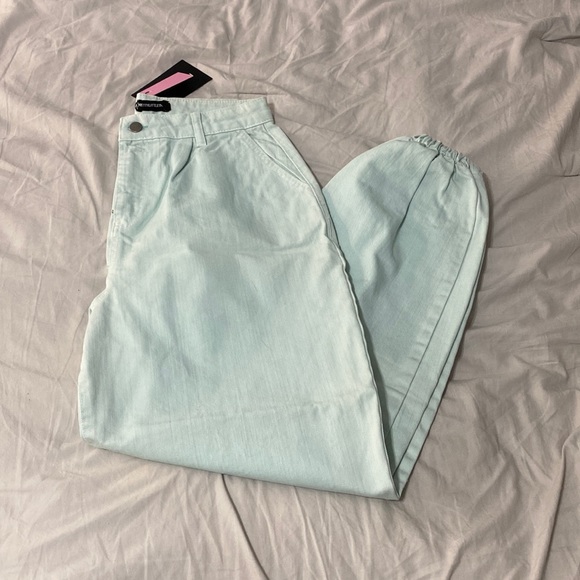 PrettyLittleThing Denim - Mint green jogger jeans. Pretty little thing. Size us 6.